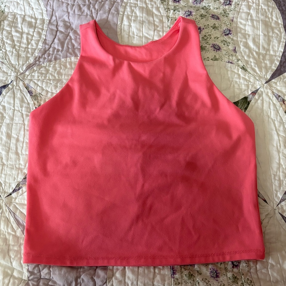 DSG Coral Cropped Tank Top With Built In Bra